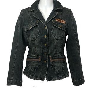 Harley-Davidson Dark Denim Jacket with Leather Details